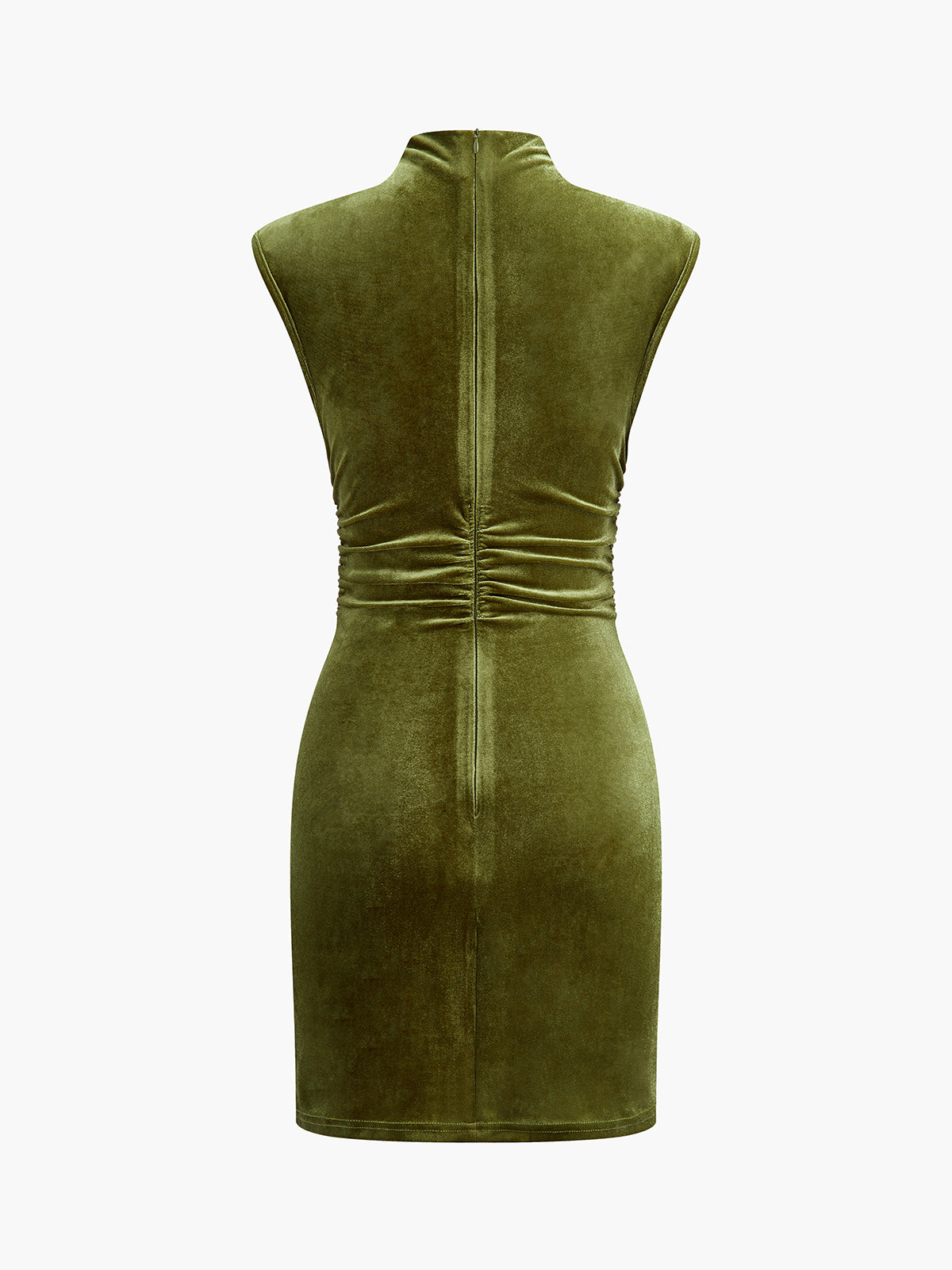 Mock Neck Sleeveless Velvet Dress for Elegant Evening Wear