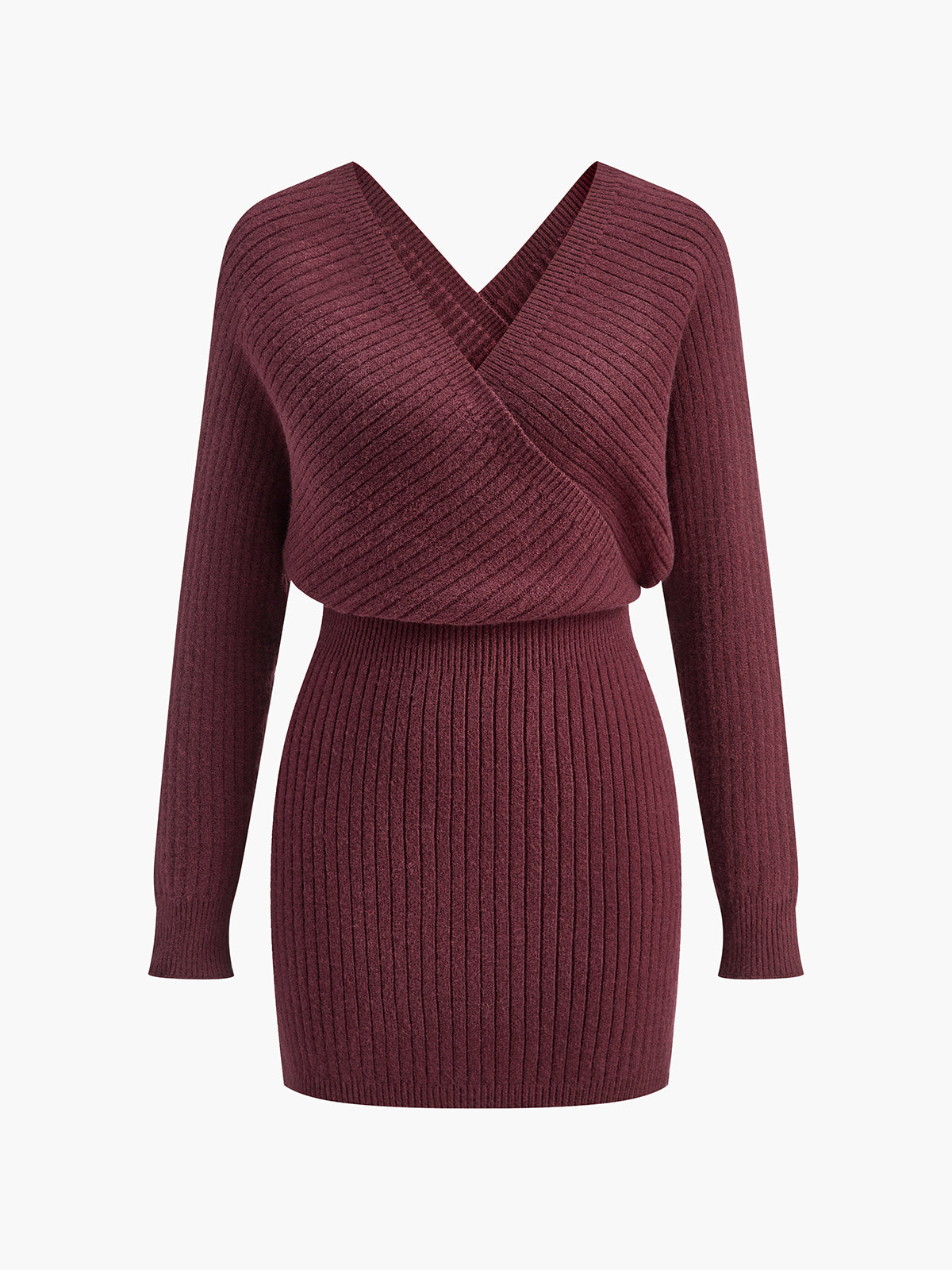 Criss Cross Cinched Sweater Dress - Elegant Fitted Winter Apparel