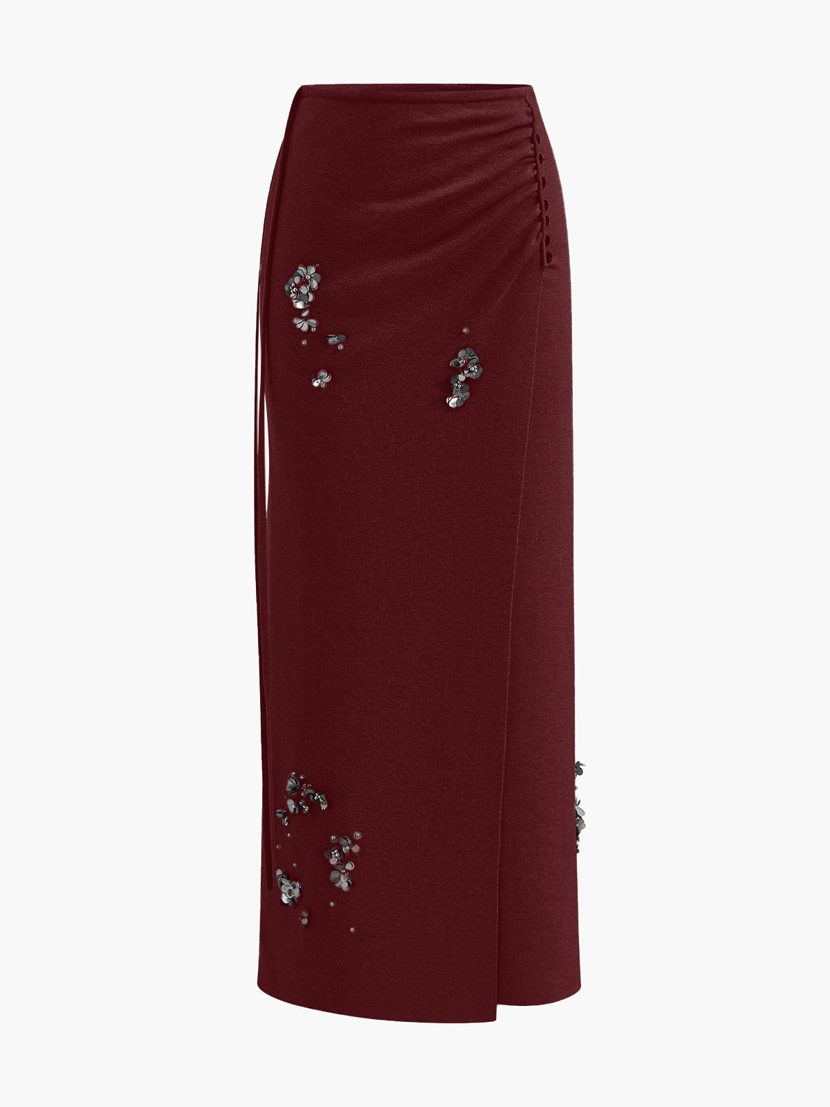 Wool-Blend Pleated Sequins Sweater Skirt for Women Stylish Winter Wear