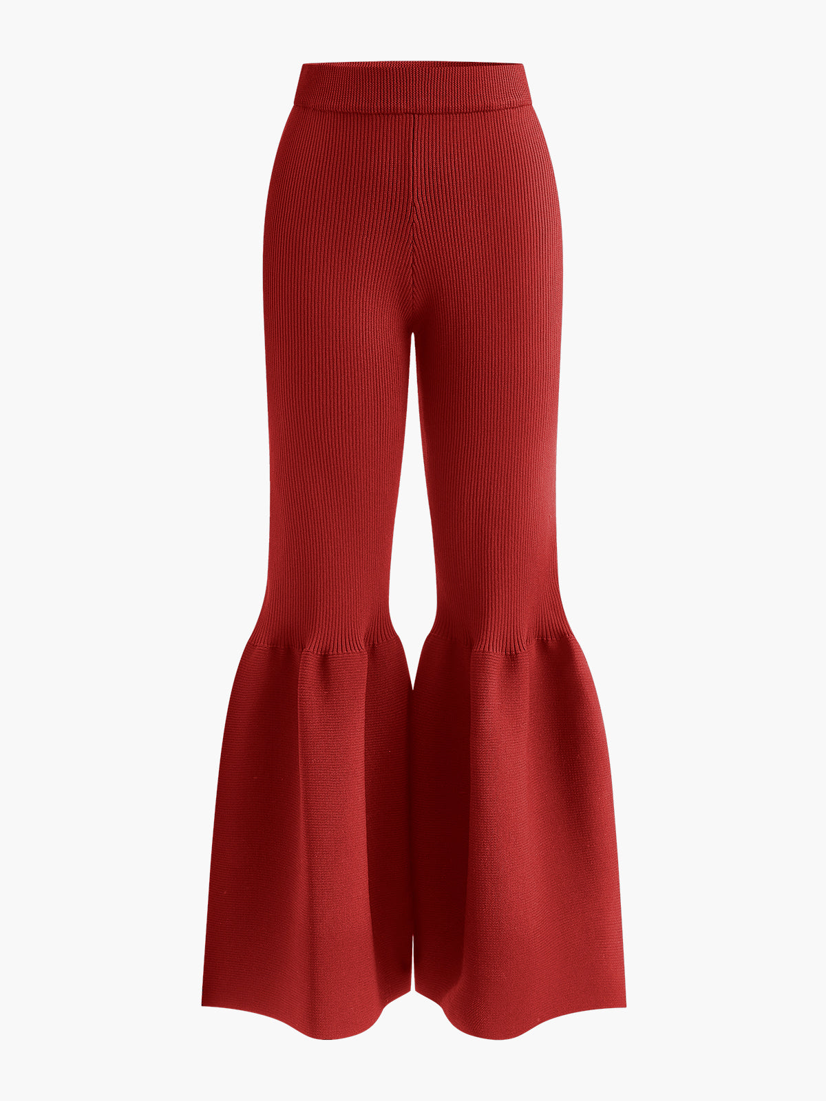 Mid-Waist Ruffle Sweater Pants for Women Comfort Fit