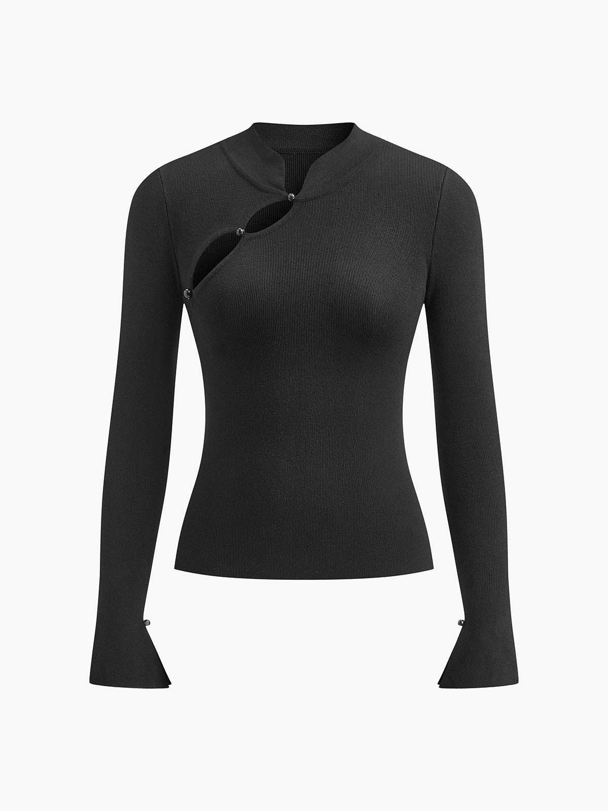 Plain Cutout Skinny Sweater Perfect for Layering Women