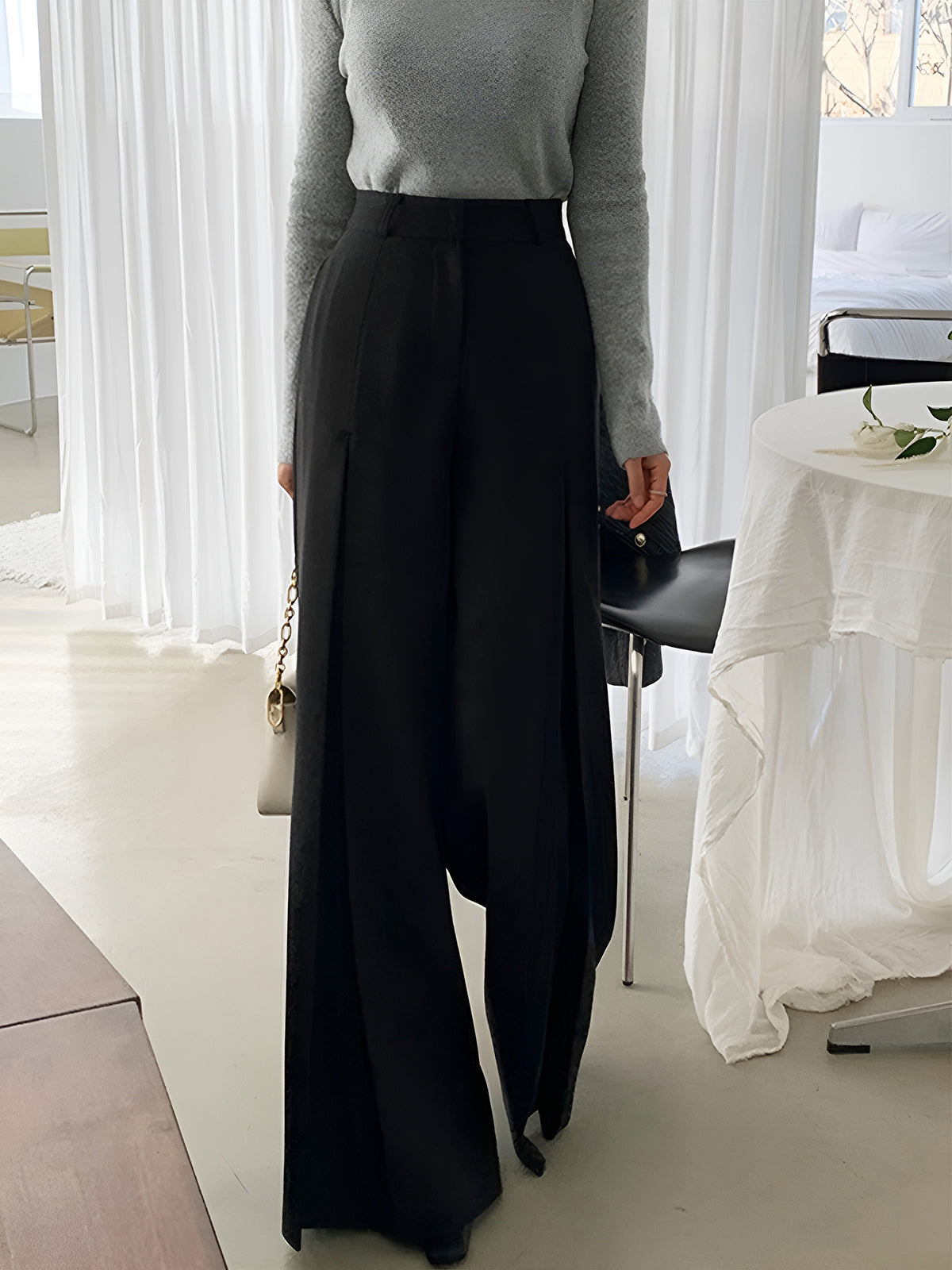 High-Waist Pleated Wide-Leg Pants for Women Comfort Fit Fashion