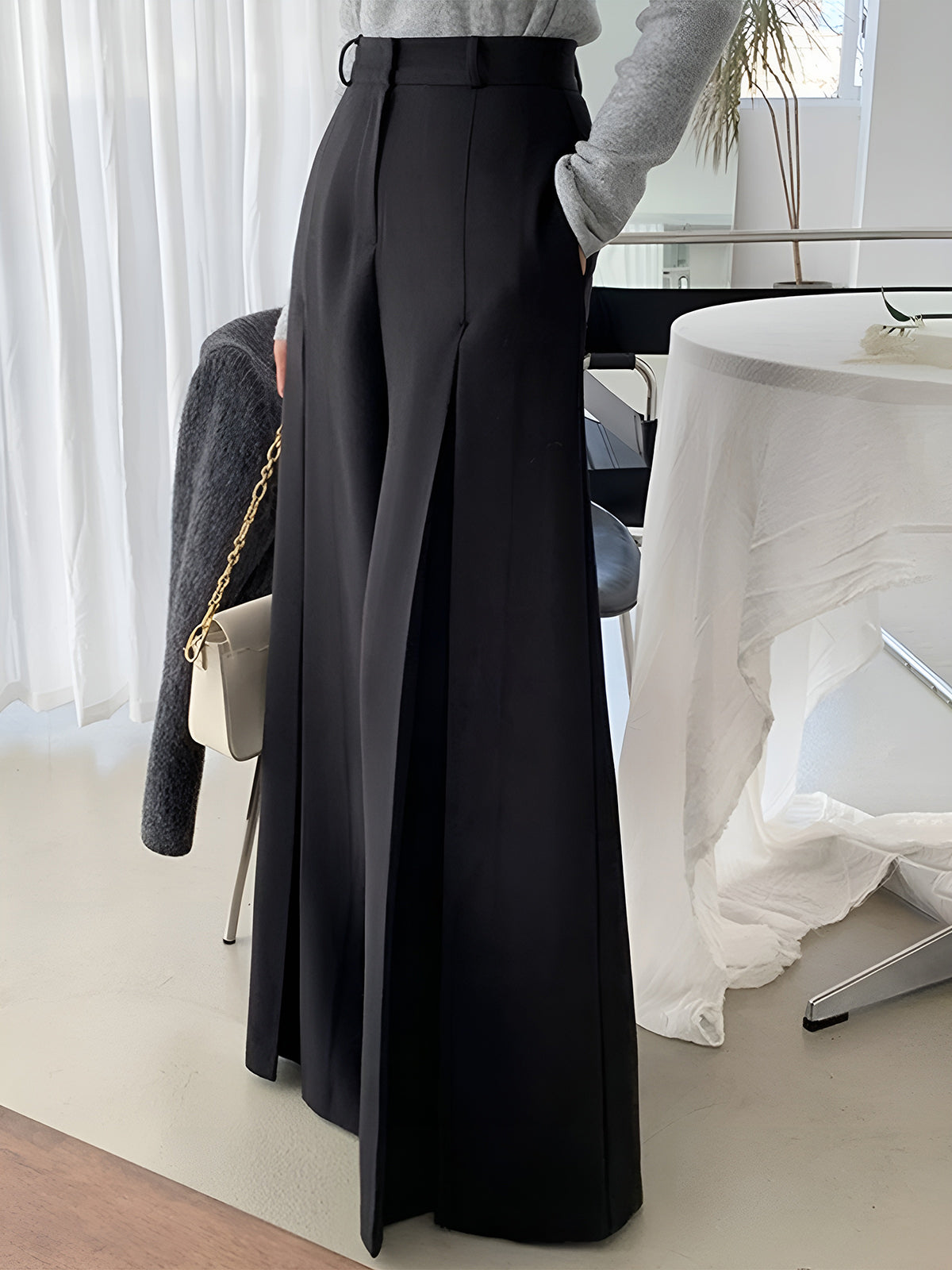 High-Waist Pleated Wide-Leg Pants for Women Comfort Fit Fashion
