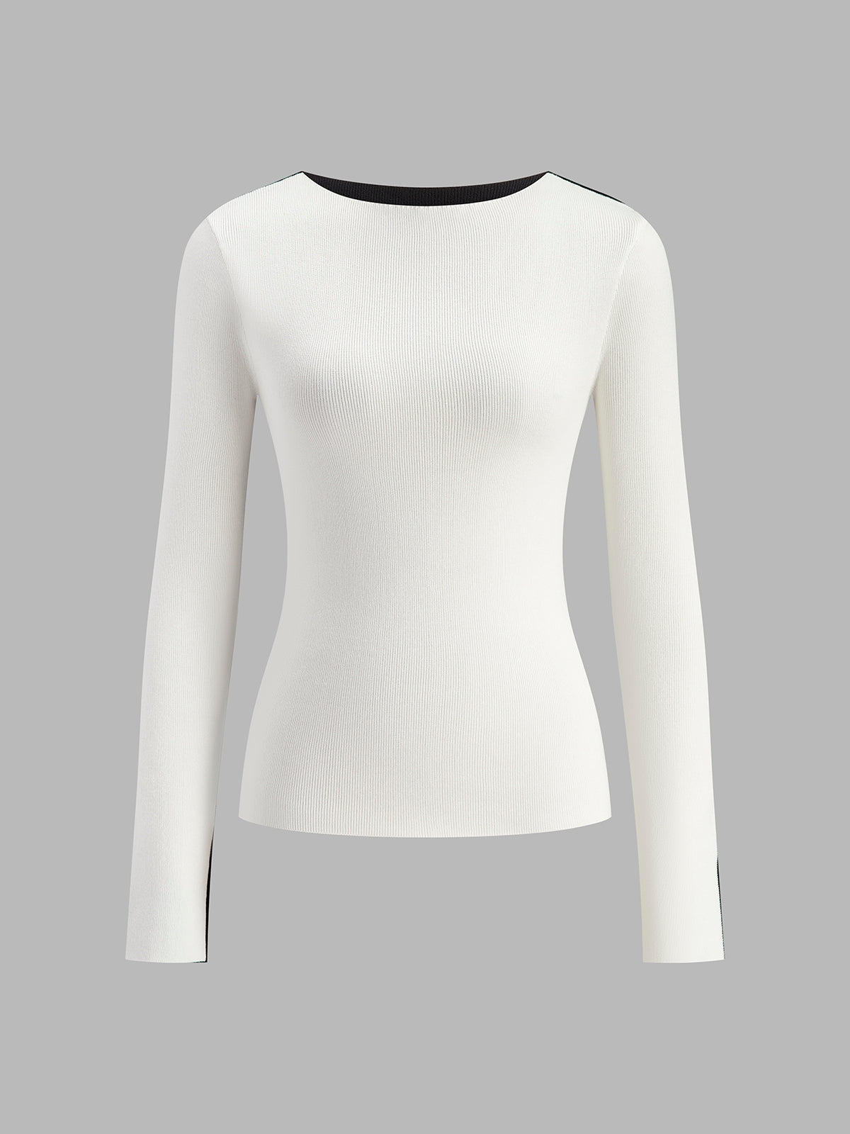 Two Tone Panel Knit Top for Stylish Casual Wear