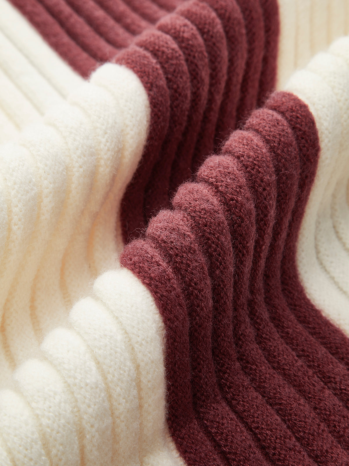 Ribbed Color Block Turtleneck Sweater Cozy Winter Knitwear