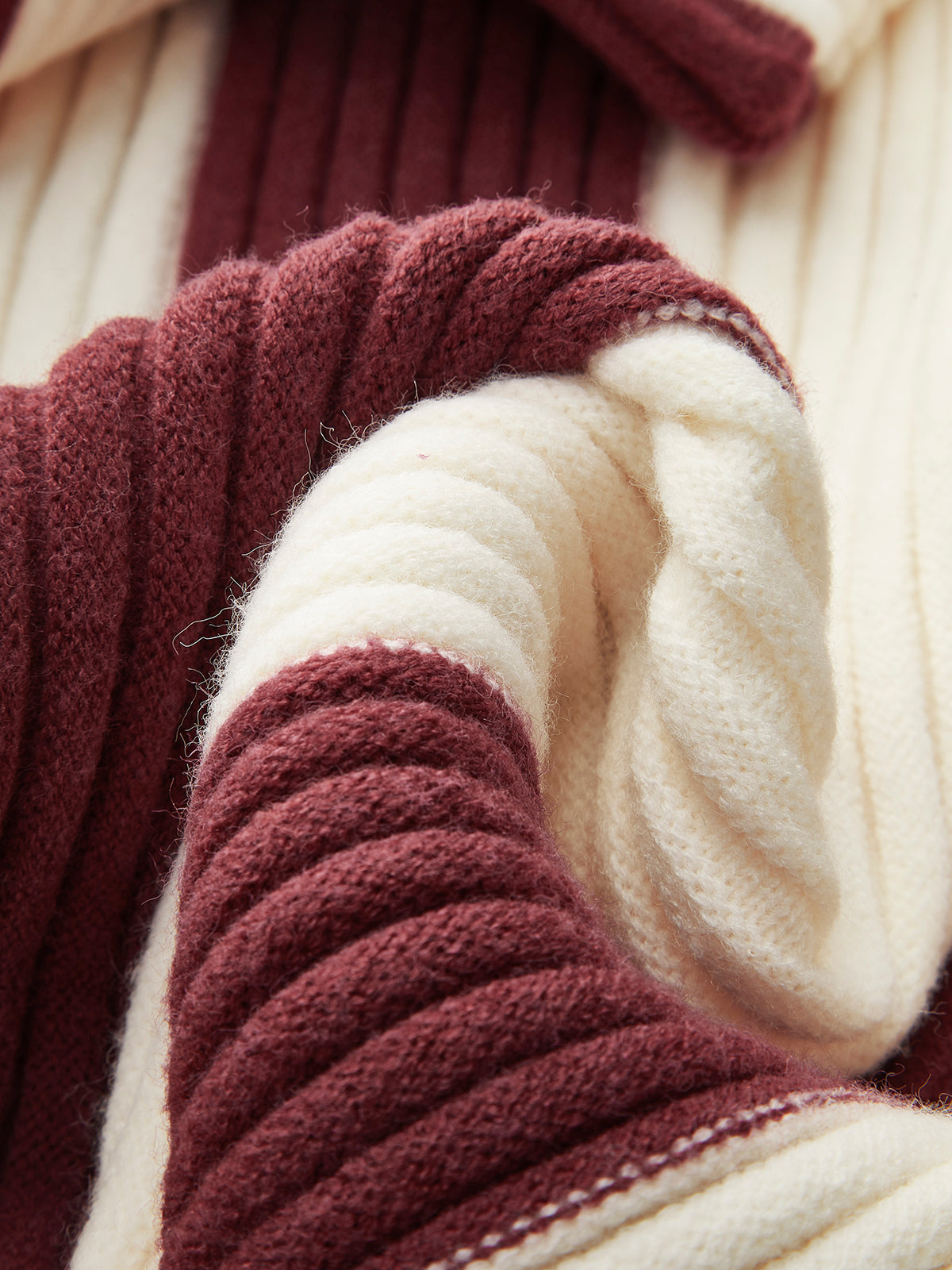 Ribbed Color Block Turtleneck Sweater Cozy Winter Knitwear