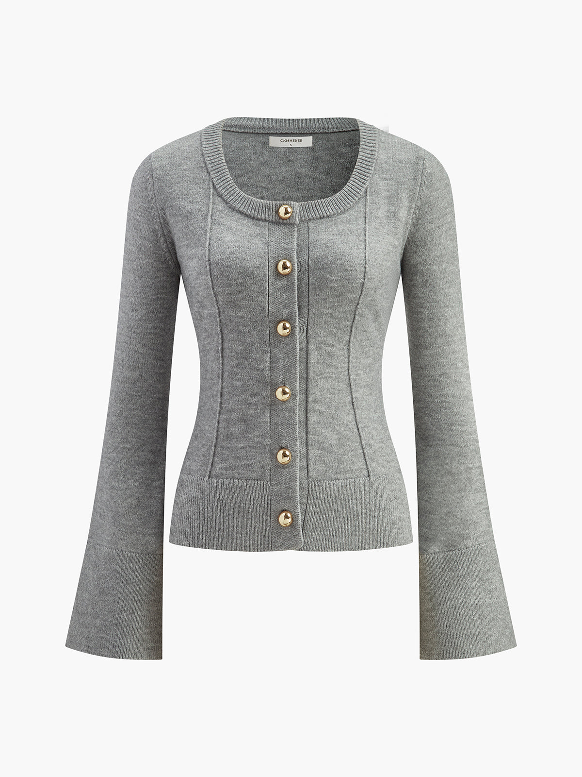 Breasted Bell Sleeve Slim Cardigan for Women, Lightweight Everyday Wear