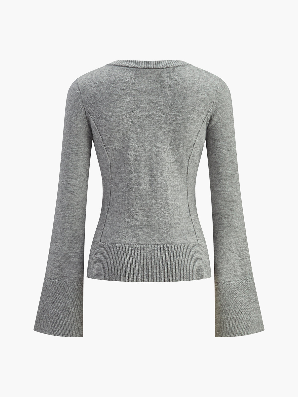 Breasted Bell Sleeve Slim Cardigan for Women, Lightweight Everyday Wear