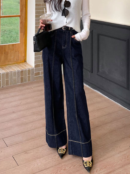 Wide Leg Denim Jeans for Women High Waist Vintage Style