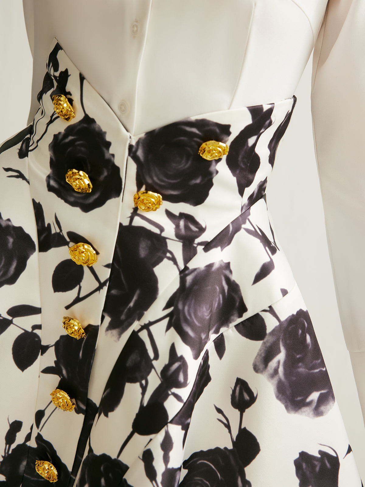 Floral Print Button-Detail Skirt with Elastic Waistband