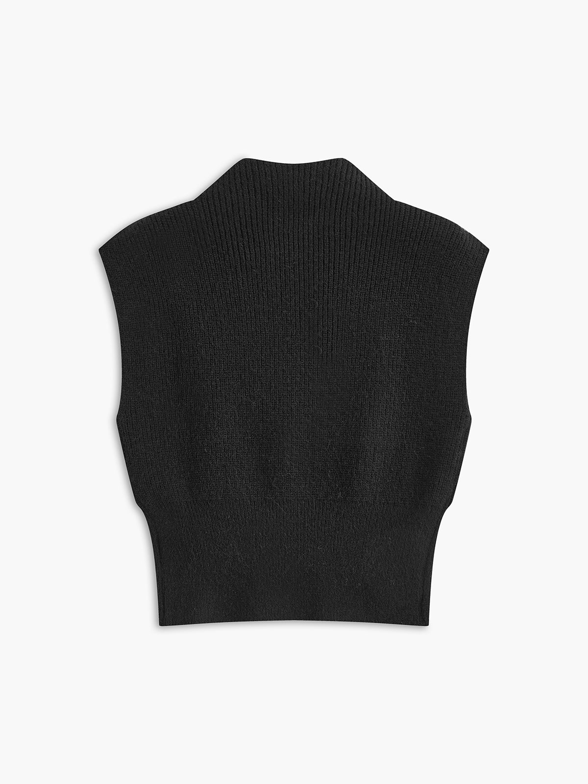 Stand Collar Embroidery Floral Sweater Vest for Women, Casual Layering Piece