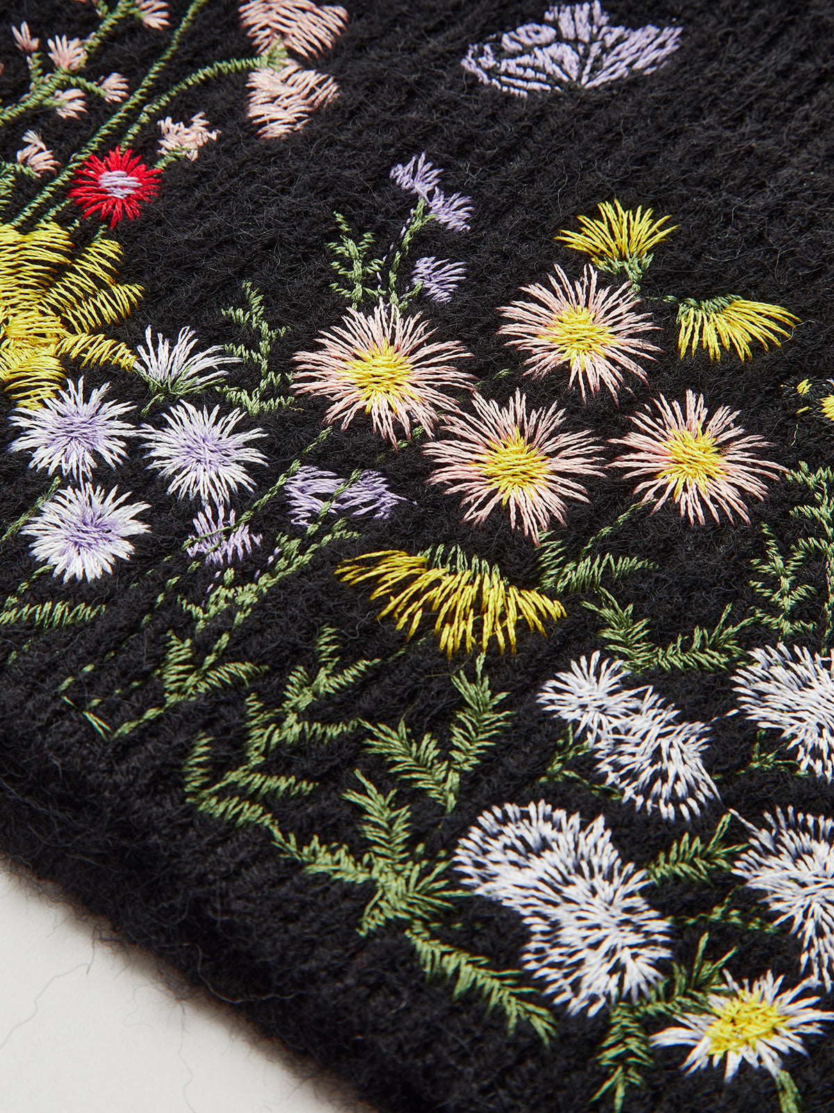 Stand Collar Embroidery Floral Sweater Vest for Women, Casual Layering Piece