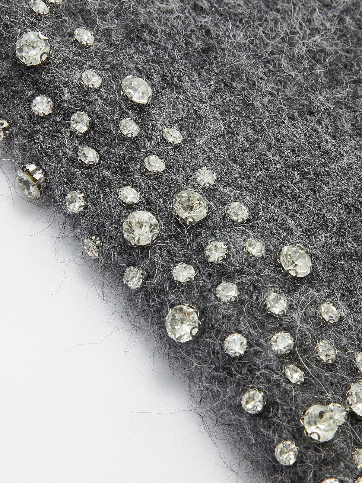 Wool-Blend Beaded Sweater Vest Classic Knit Layering Piece