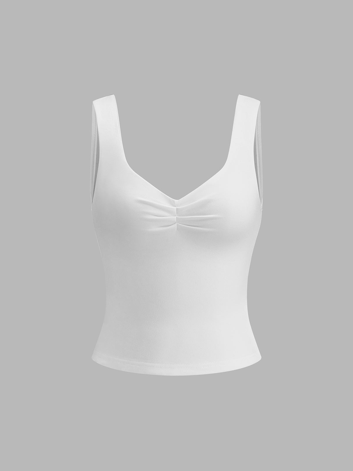 Basic Solid Strappy Top Comfortable Adjustable Fit