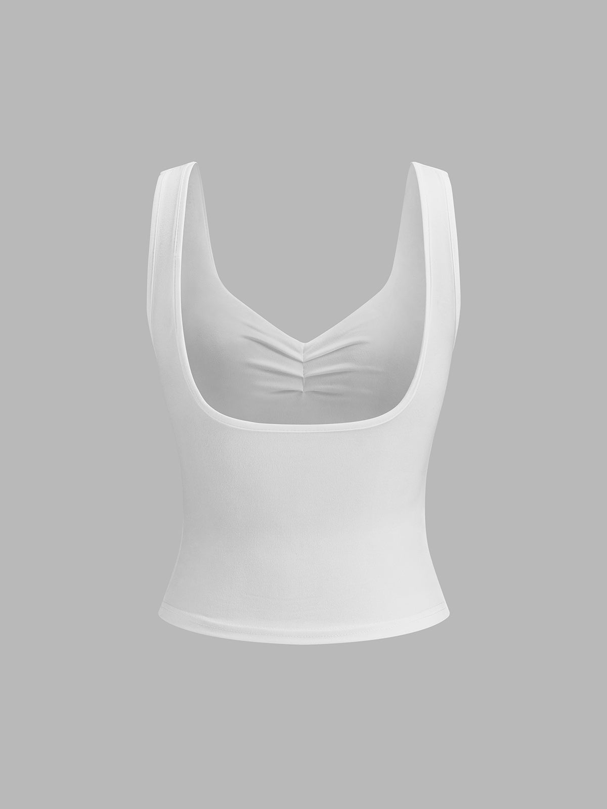 Basic Solid Strappy Top Comfortable Adjustable Fit