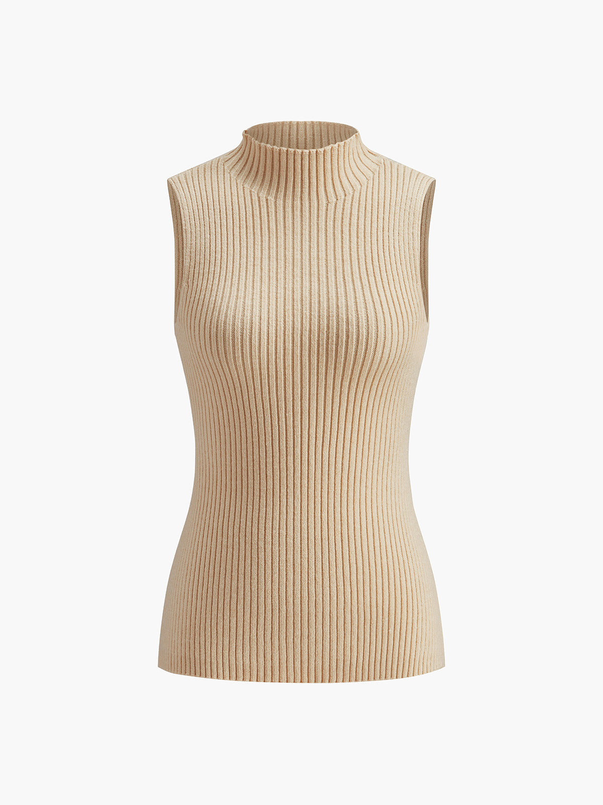 Minimalist Mock Neck Rib Tank Top for Women Comfort Fit