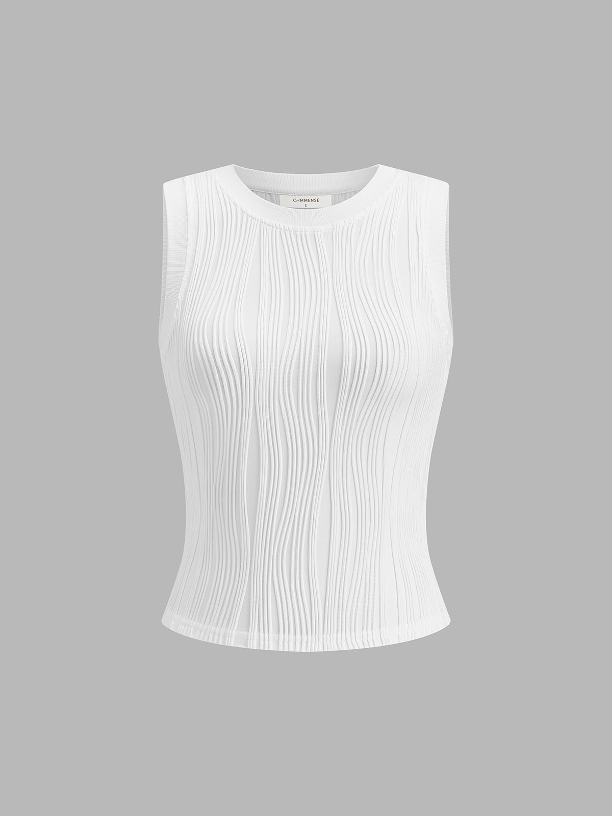 Solid Wavy Textured Tank Top for Women Casual Wear