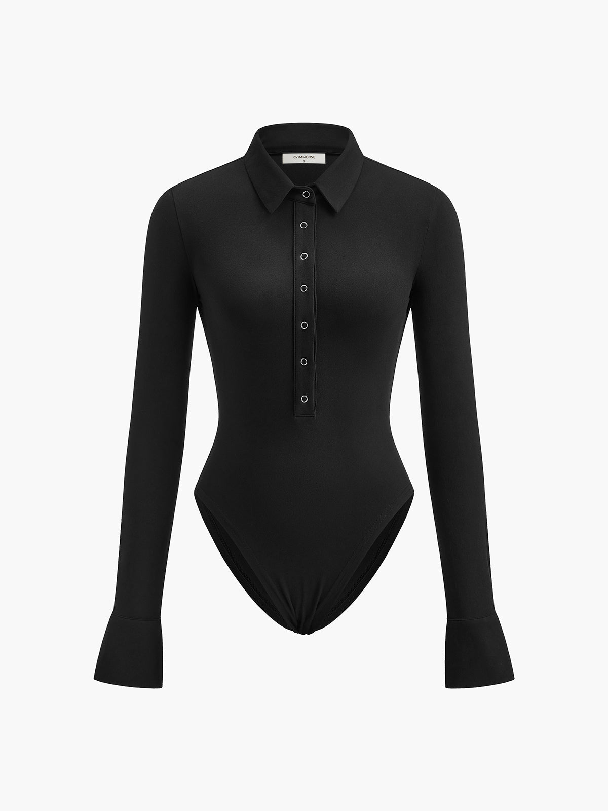 Button Down Collared Bodysuit for Women, Versatile Office Wear
