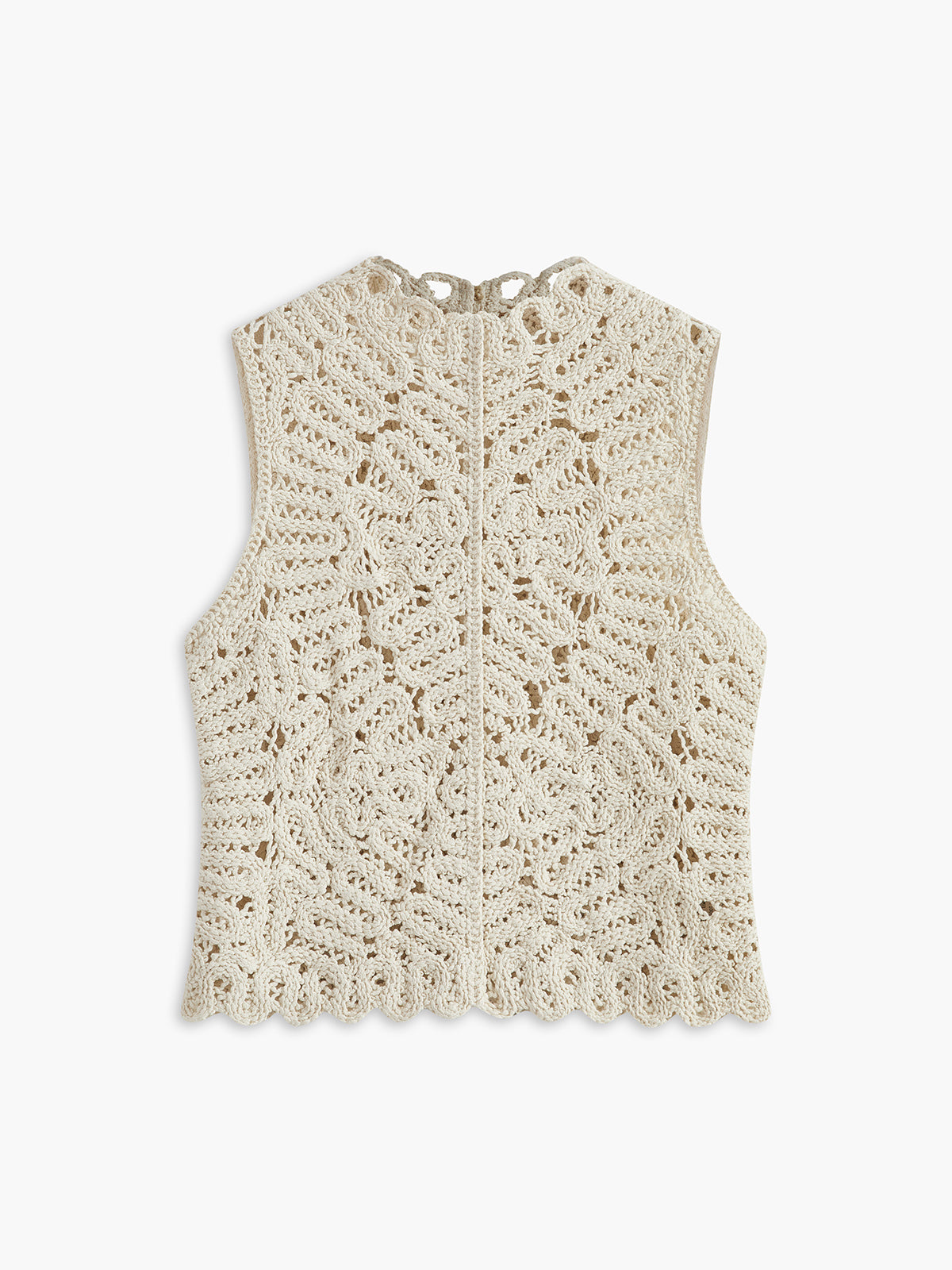 Floral Crochet Hollow Out Sweater Vest for Women Casual Layering