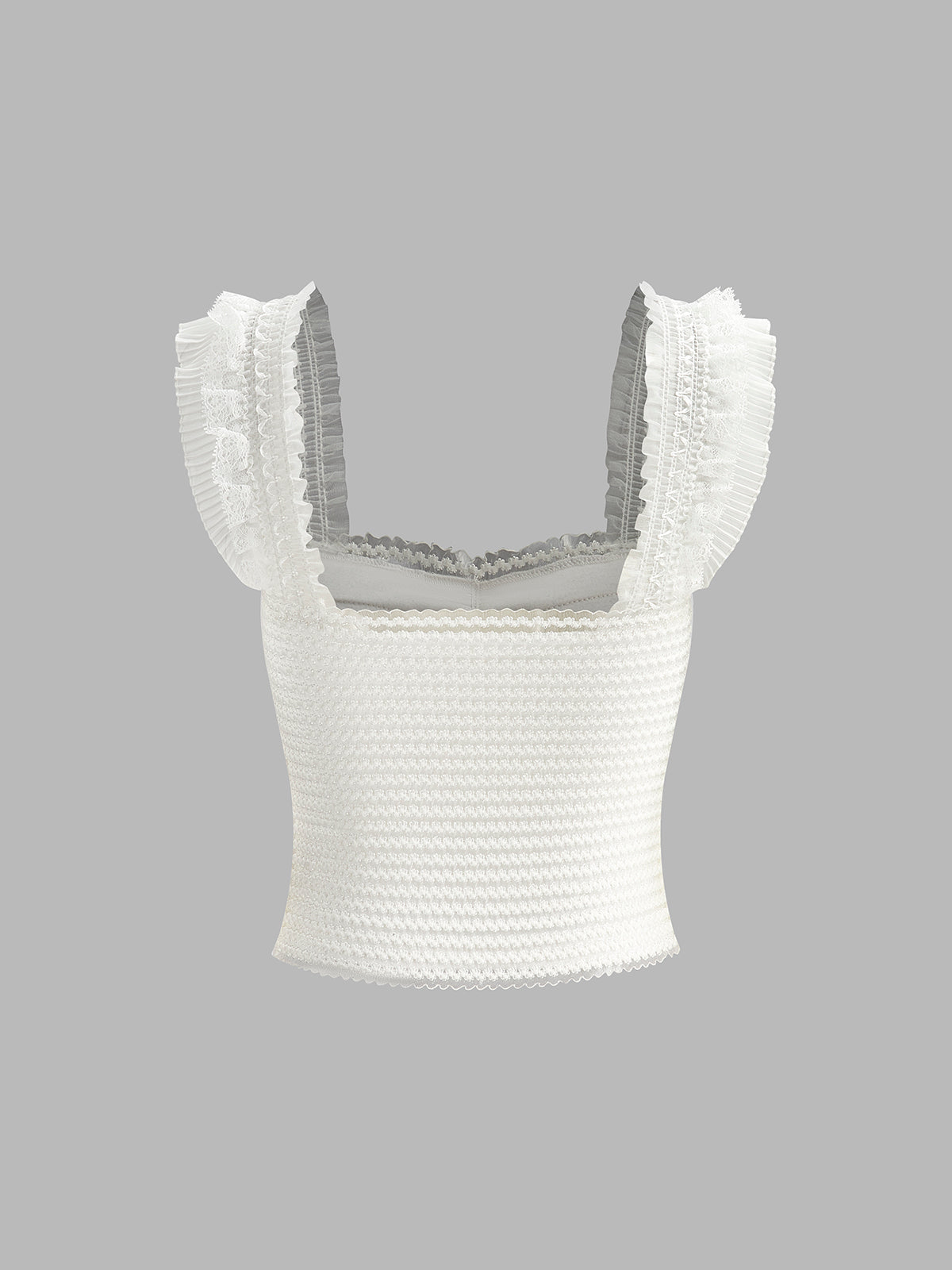 Ruffled Strap Buttoned Smocked Top Women's Casual Summer Wear