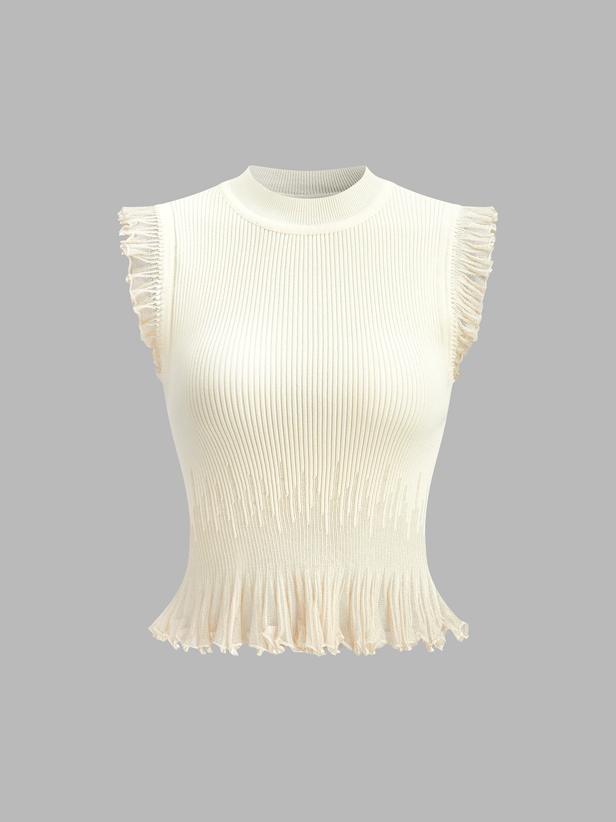 Ribbed Knit Ruffle Top for Women Fashion Comfort Style