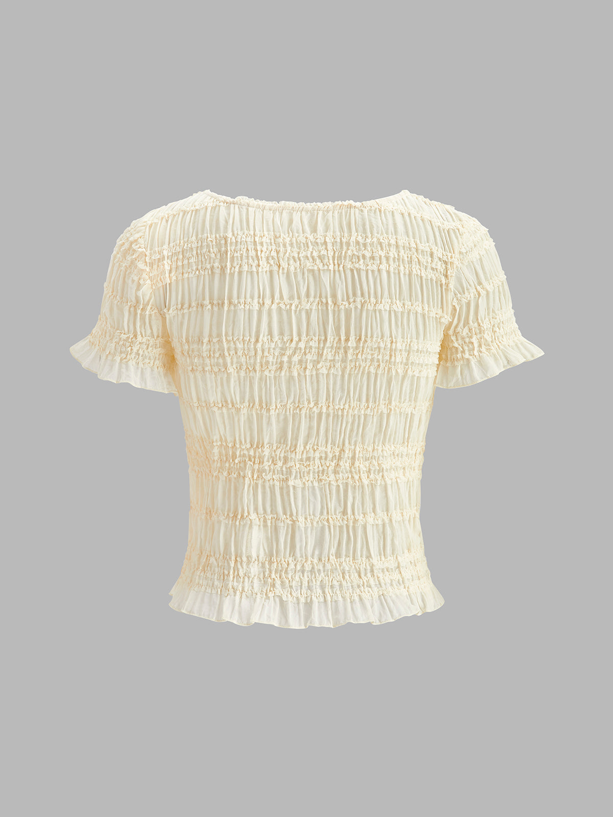 Semi-Sheer Ruffled Crop Top Skirt Set for Women, Summer Fashion Outfit