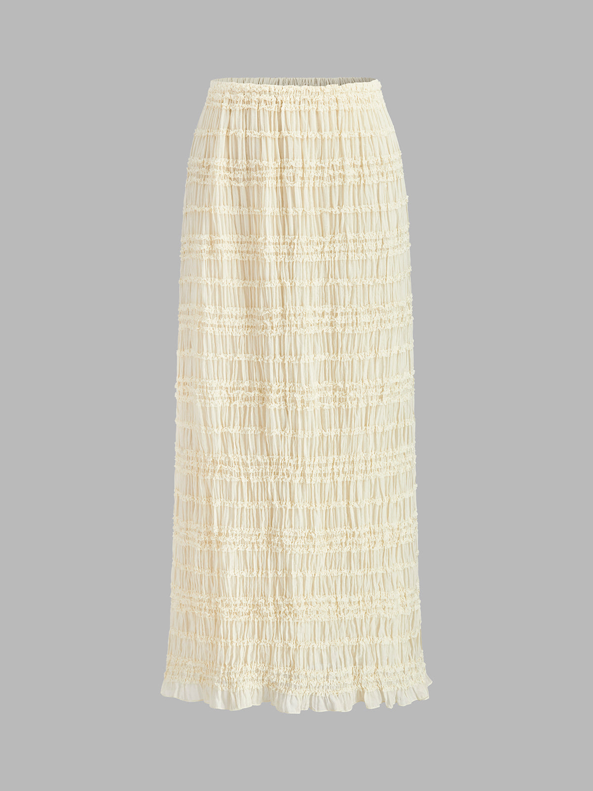 Semi-Sheer Ruffled Crop Top Skirt Set for Women, Summer Fashion Outfit