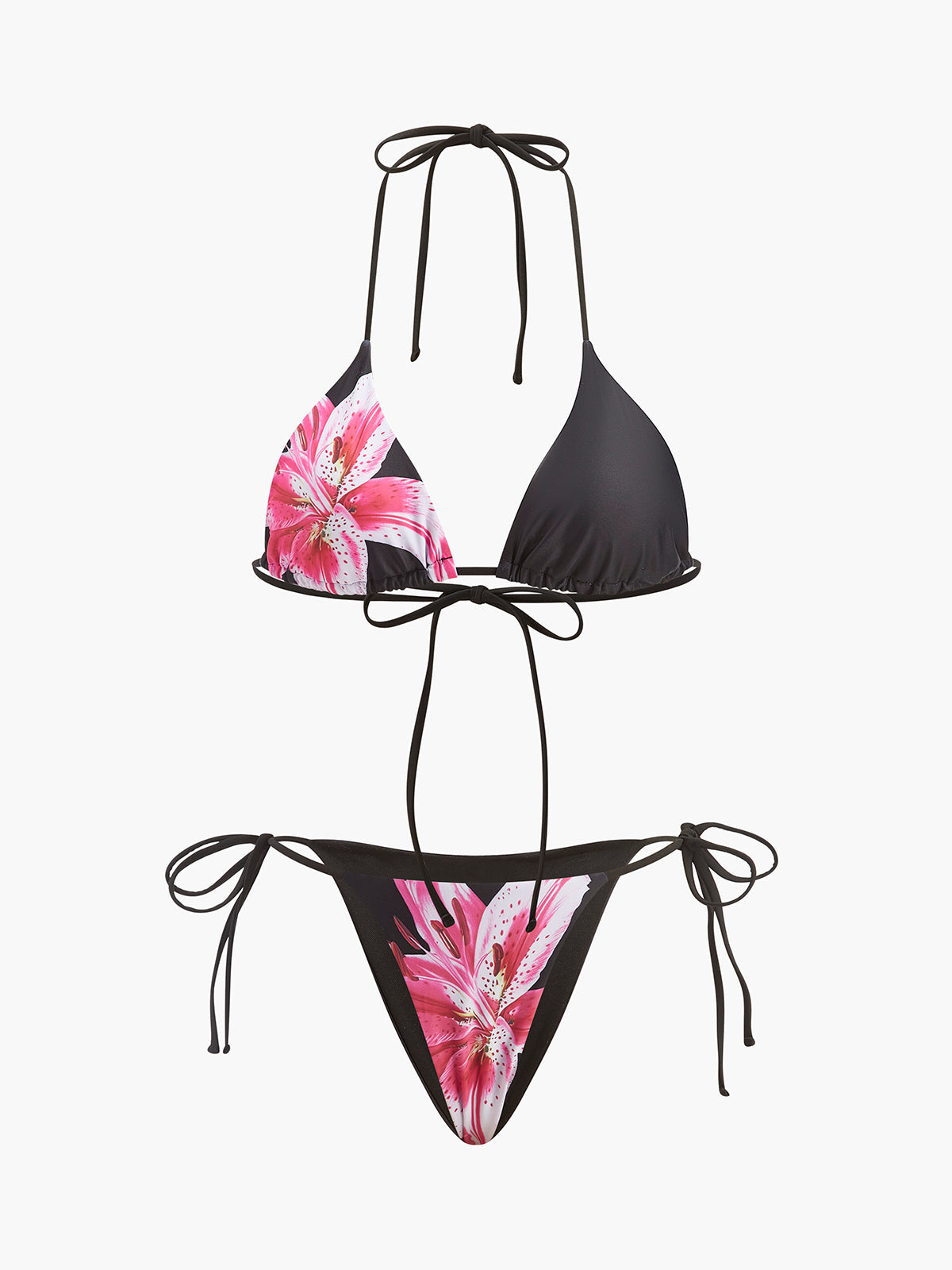 Floral Print Bikini With Mesh Skirt For Summer Beachwear