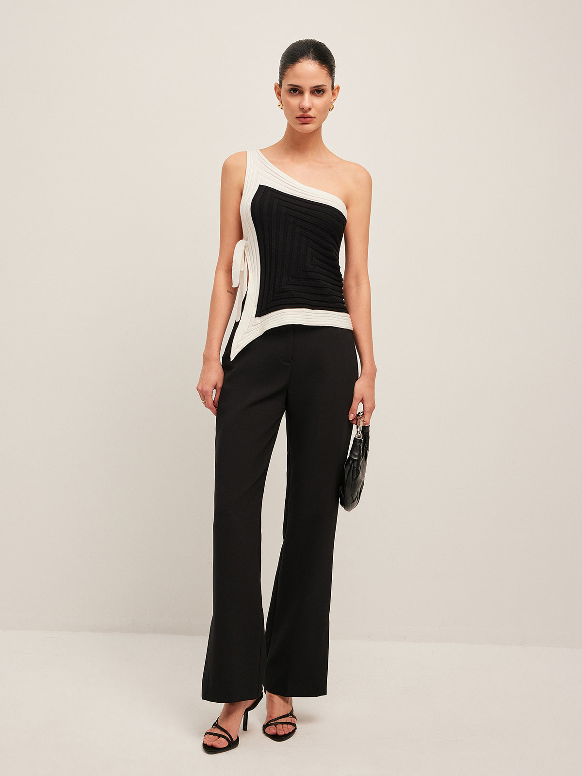 Asymmetrical Ribbed Side Tie Top Women's Fashion Trend