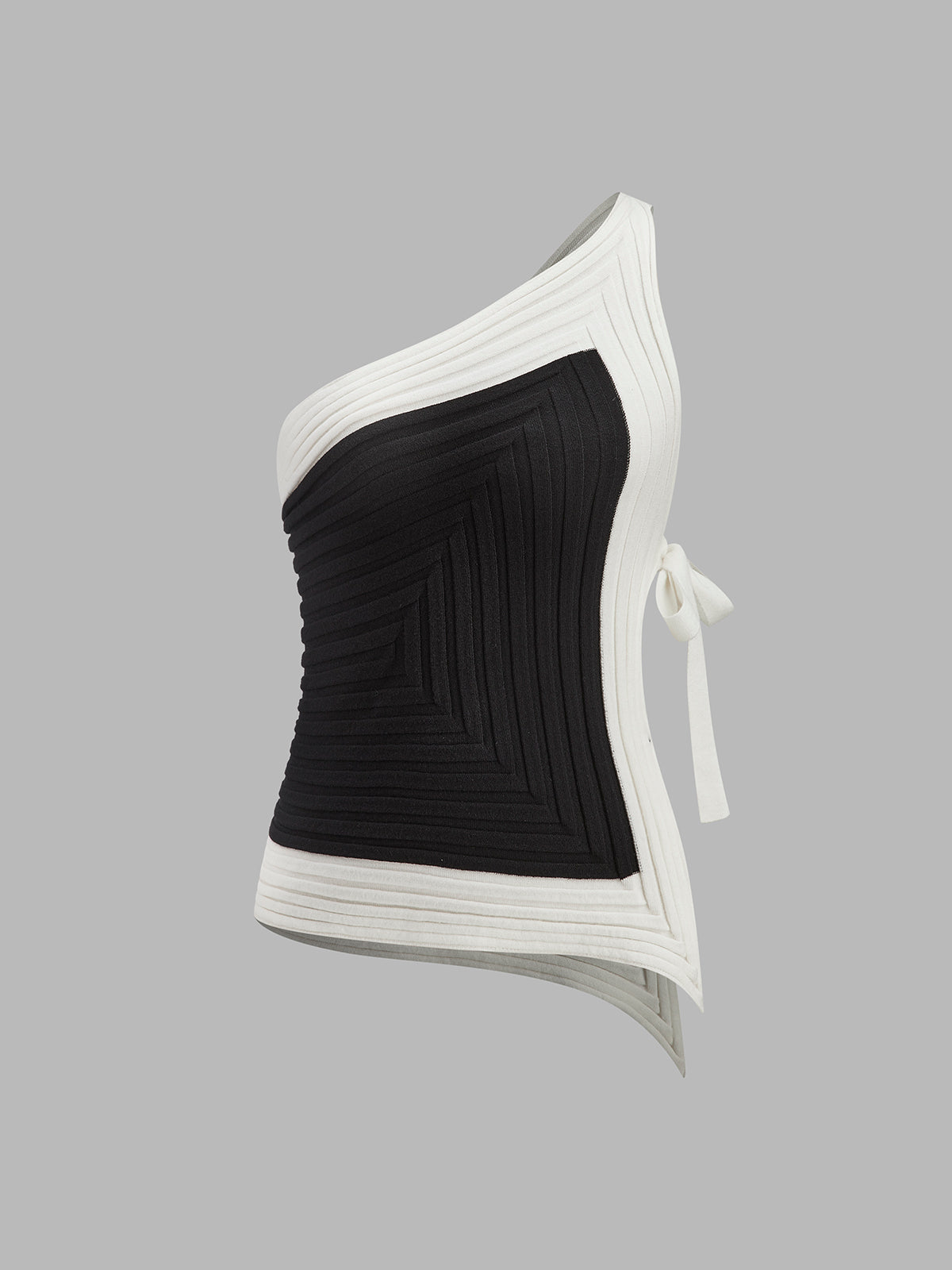 Asymmetrical Ribbed Side Tie Top Women's Fashion Trend