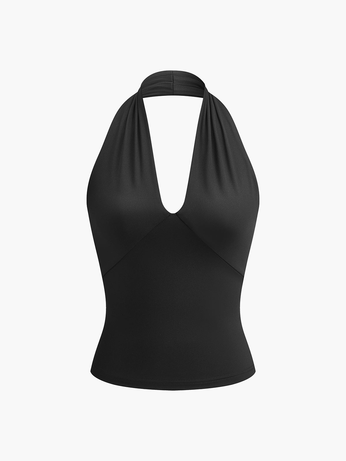 V-Neck Halter Open Back Tank Top Lightweight Summer Casual