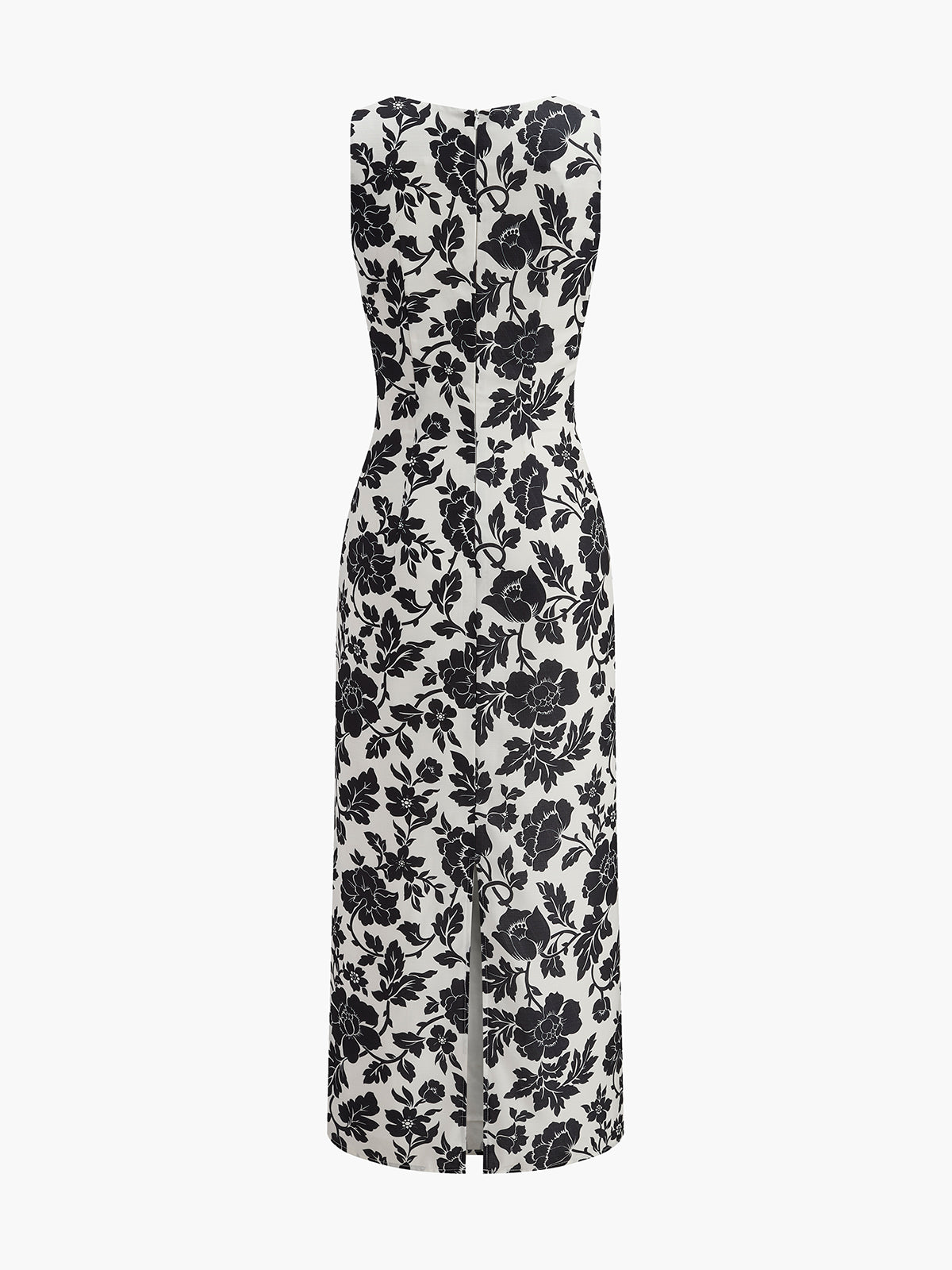 Floral Square Neck Slip Dress with Ruffle Detail