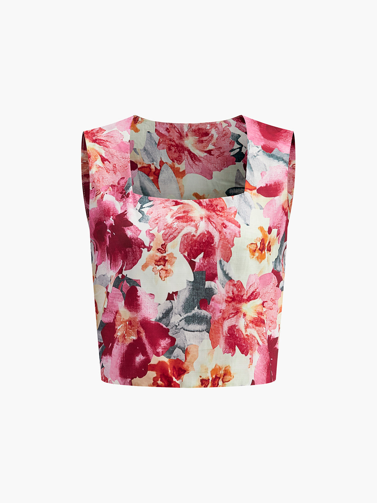 Floral Print Sleeveless Summer Shorts Set for Women