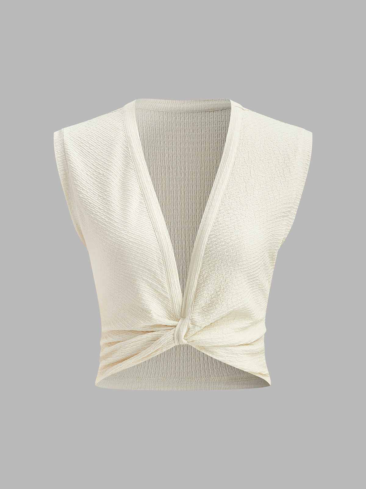 V-Neck Knot Front Sleeveless Top for Women Casual Summer Wear