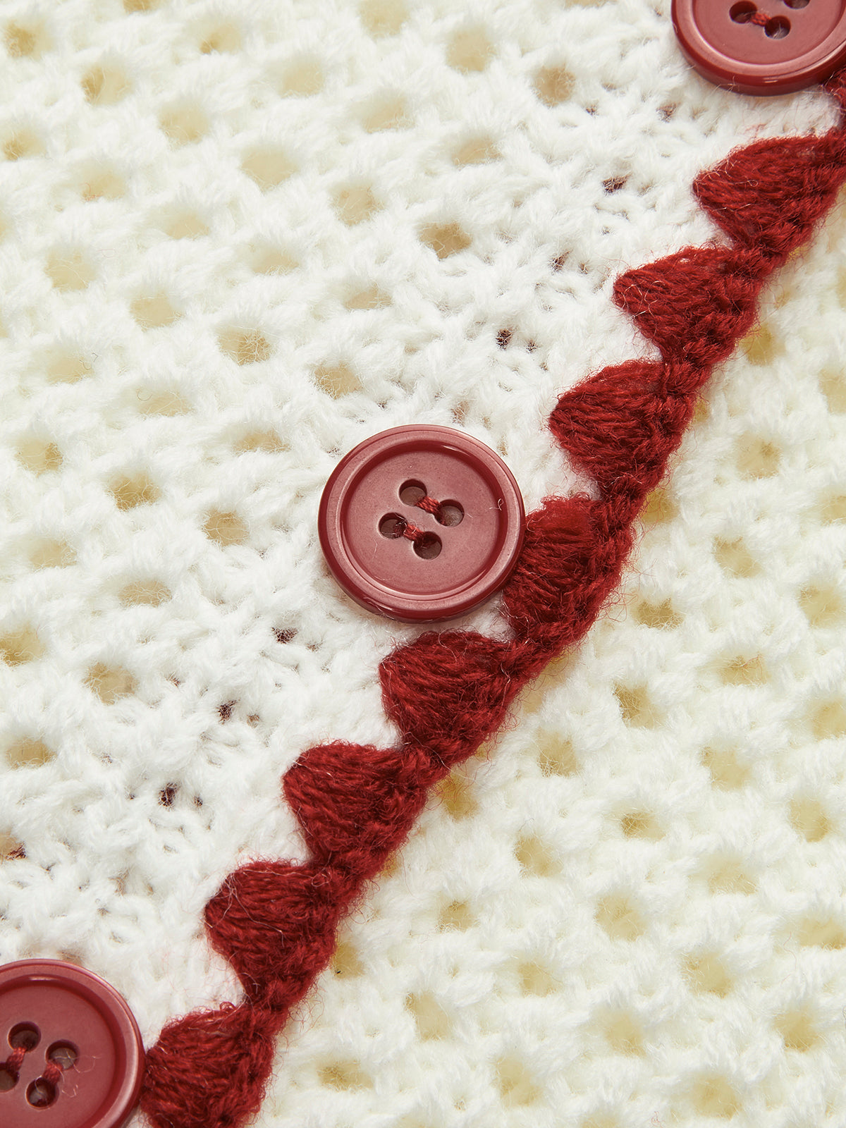 Button-Up Contrast Crochet Vest for Women Lightweight Layering