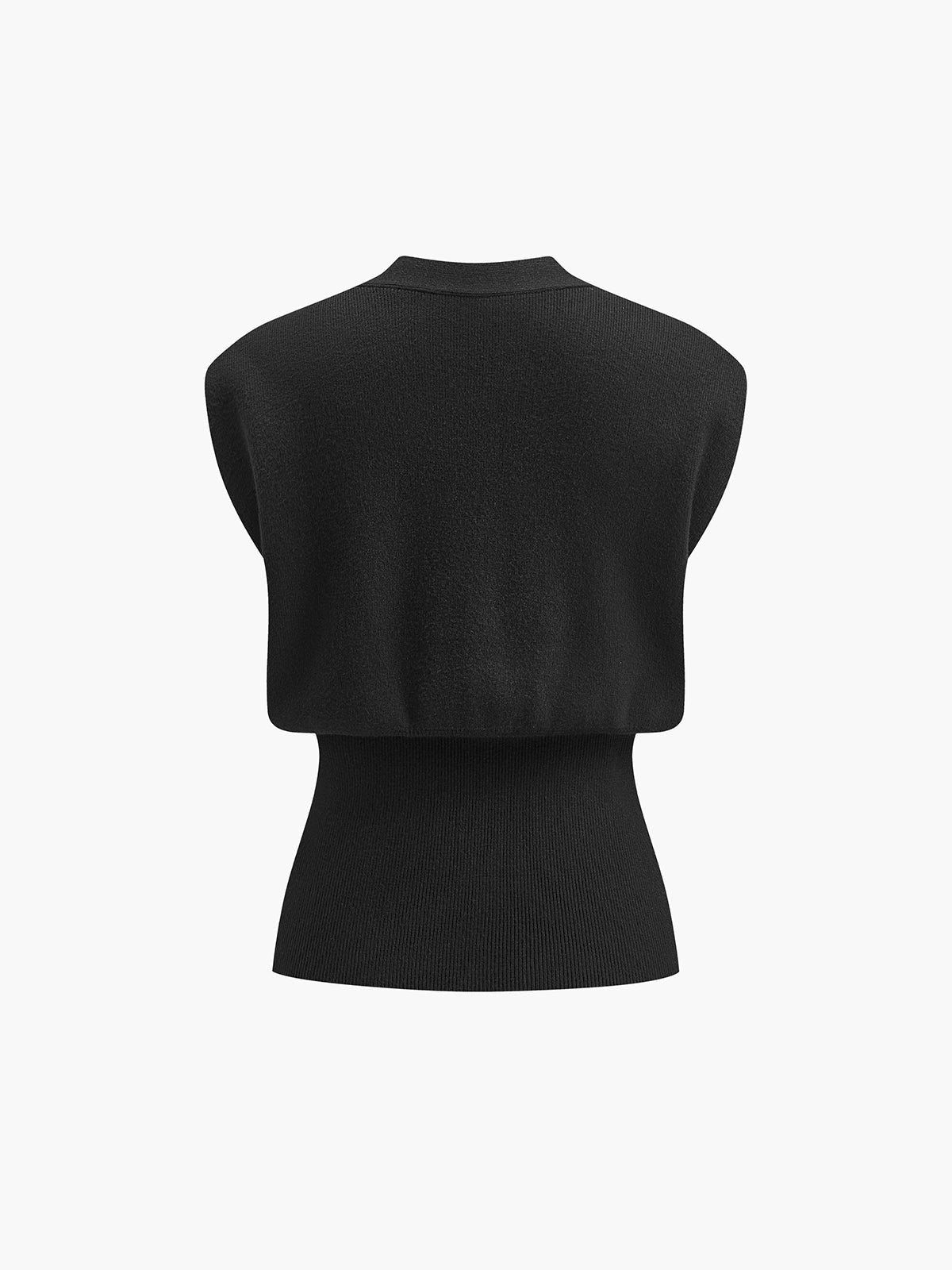 V-Neck Buttoned Detail Sweater Vest - Casual Knitwear for All Seasons