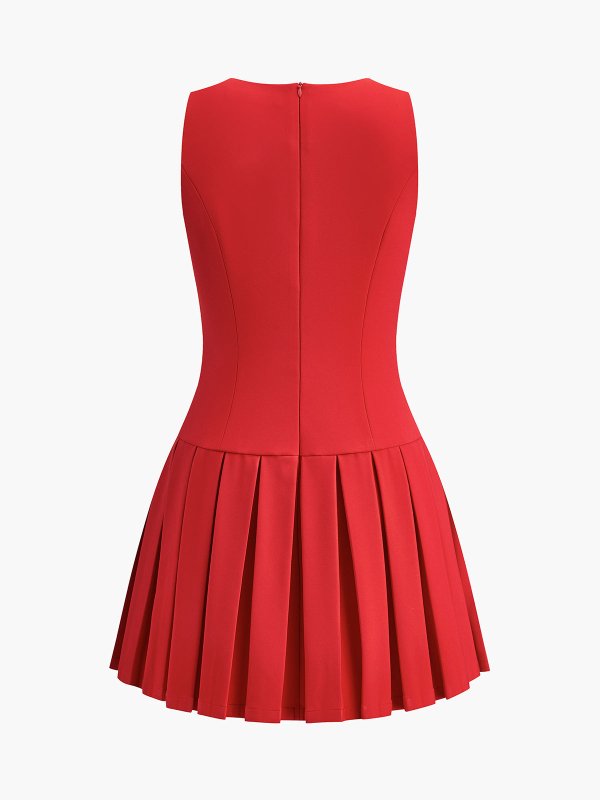 Metal-Button Pleated Tank Dress for Women, Elegant Summer Fashion