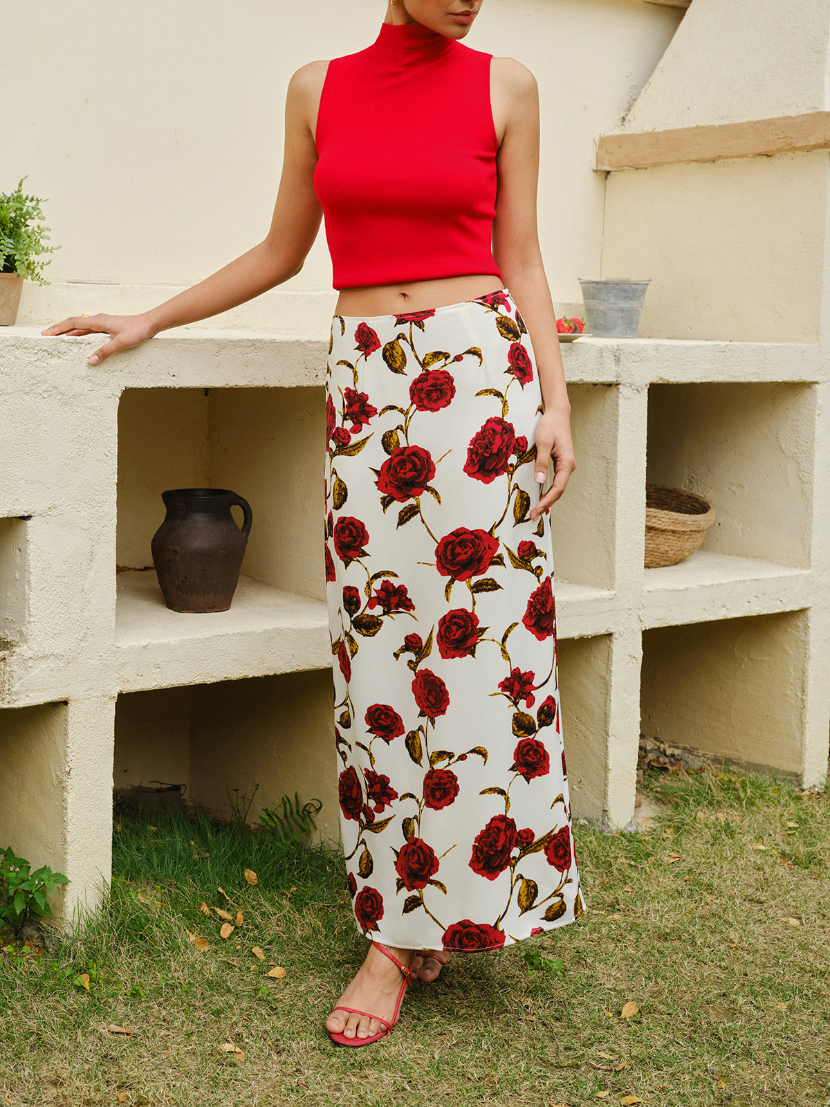 Floral Print High-Waist Skirt Trendy Spring Summer Fashion
