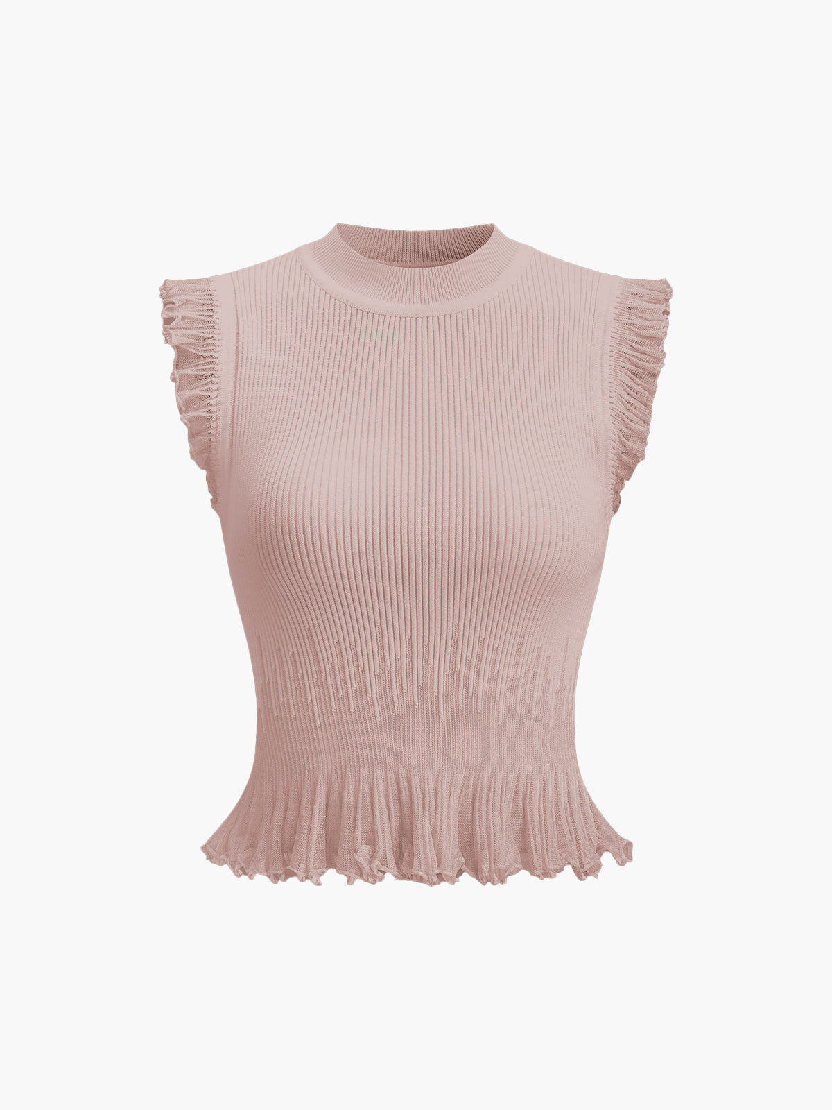 Ribbed Knit Ruffle Top for Women Fashion Comfort Style