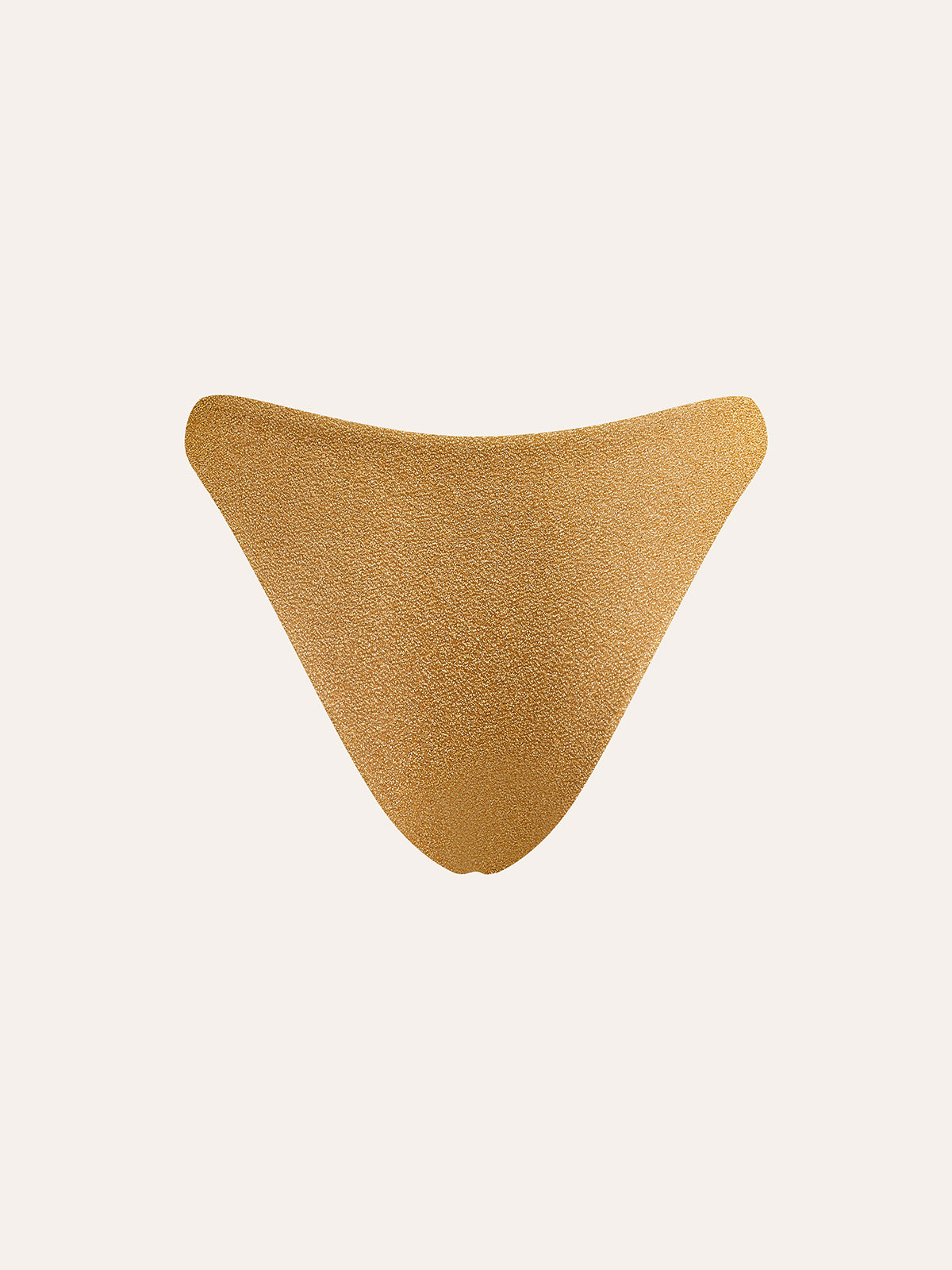 Gold Metallic Detail High-Waist Bikini Bottom with Side Ties