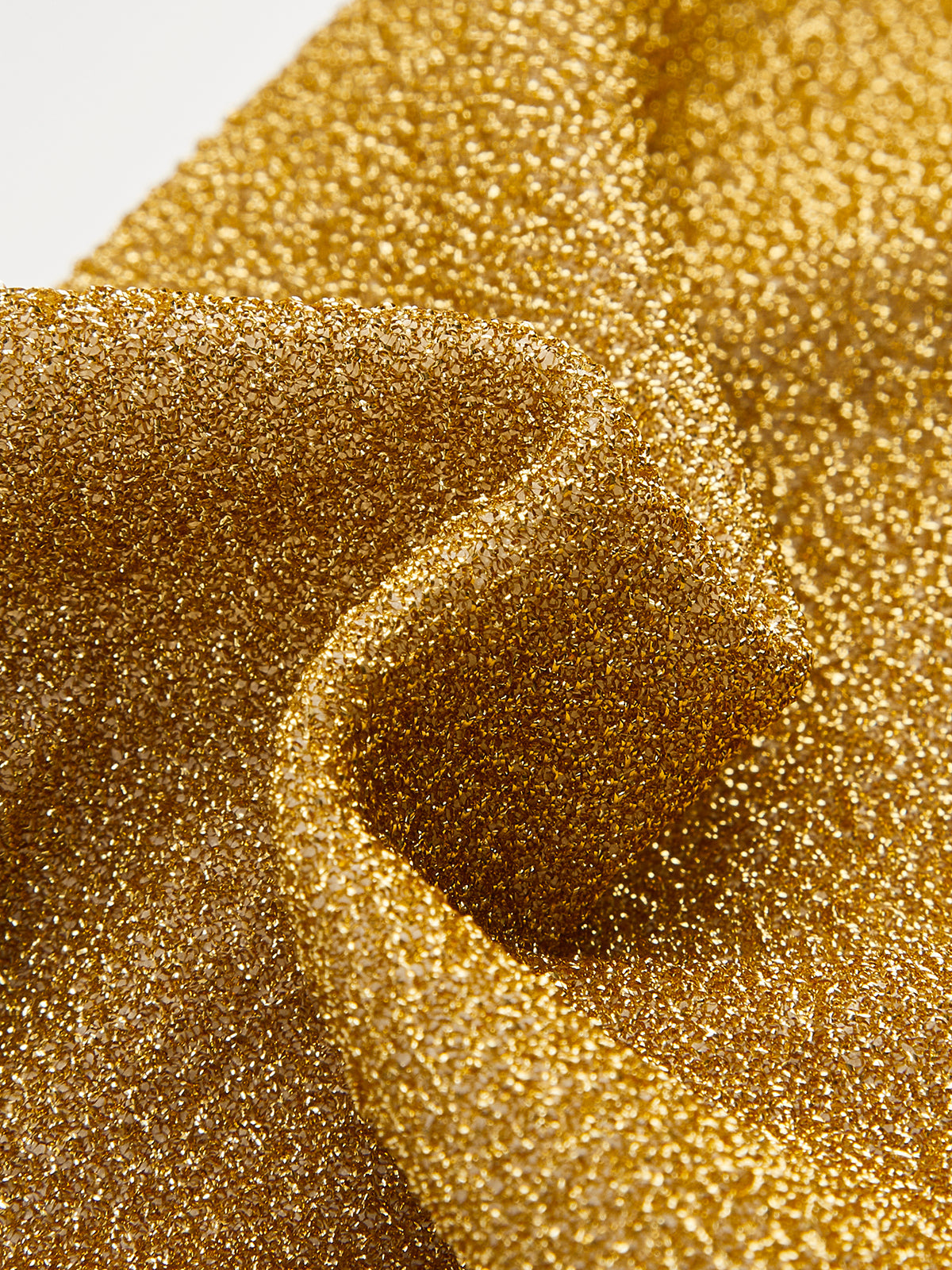 Gold Metallic Detail High-Waist Bikini Bottom with Side Ties