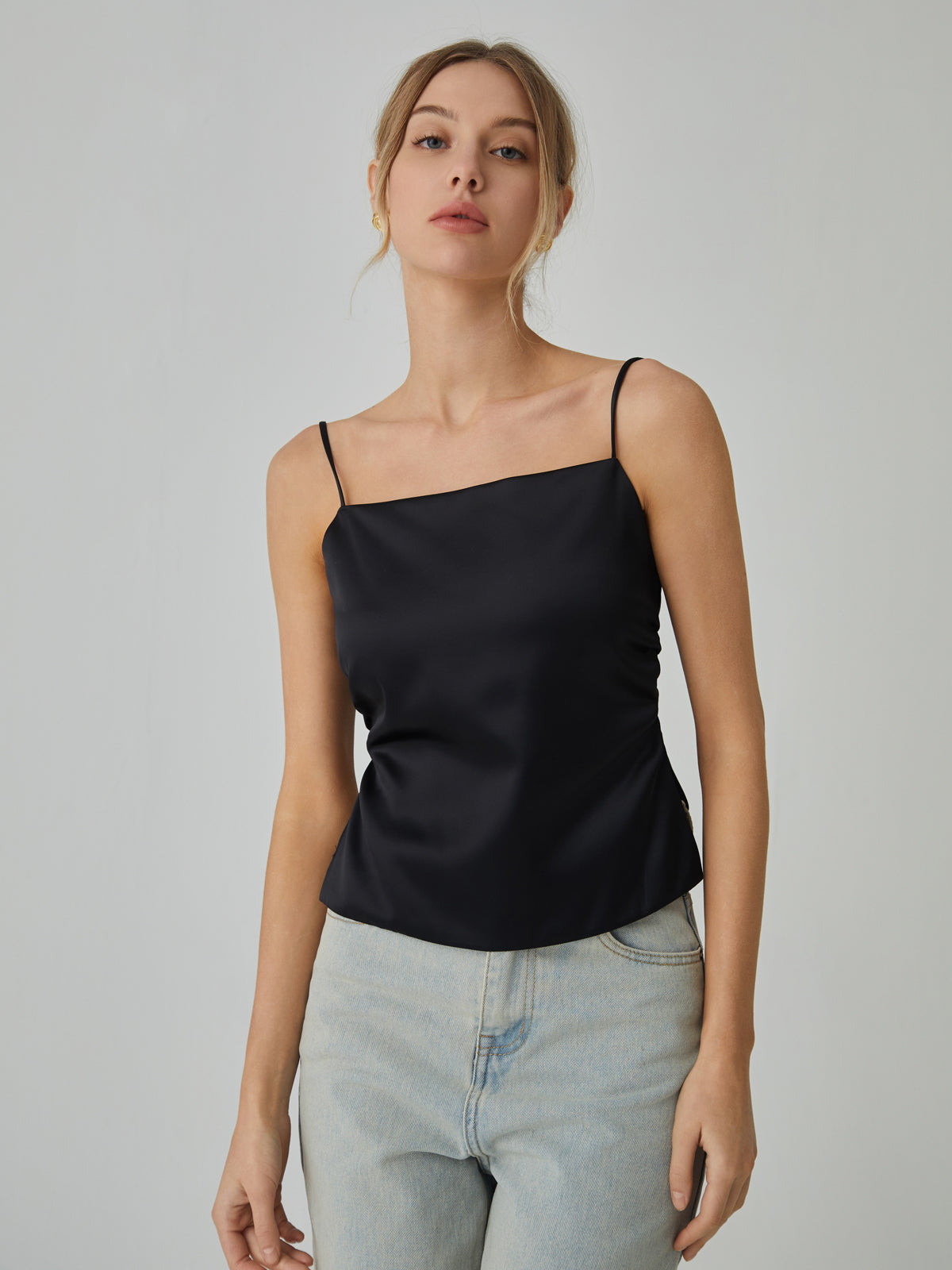 Knotted Backless Cami Top with Adjustable Straps for Women