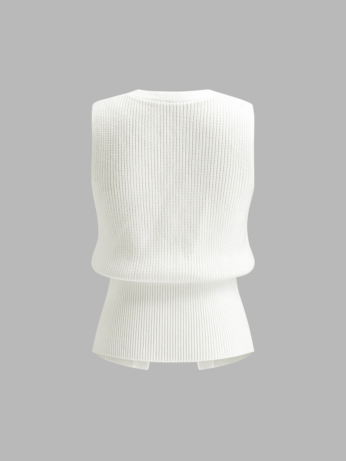 Metal Buckle Waisted Sweater Vest for Casual Layering Comfort