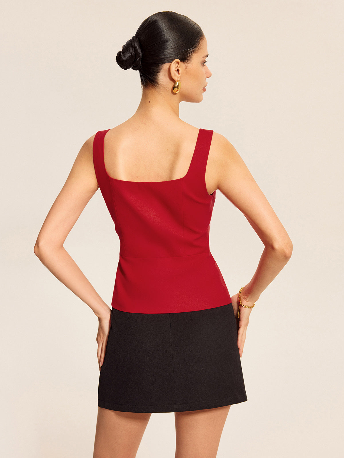 Cotton & Linen Square Neck Vest Top for Women Breathable Comfort