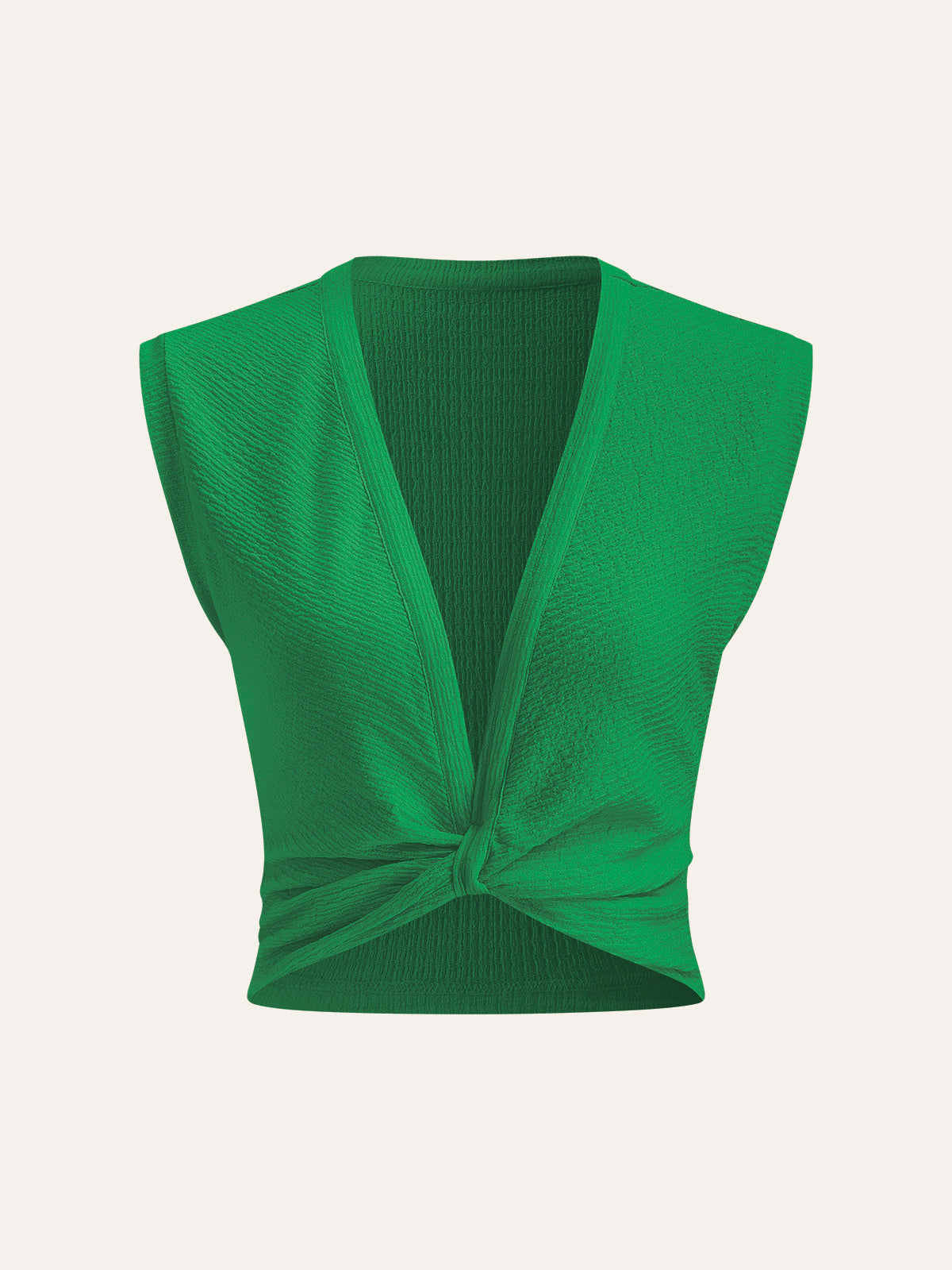 V-Neck Knot Front Sleeveless Top for Women Casual Summer Wear