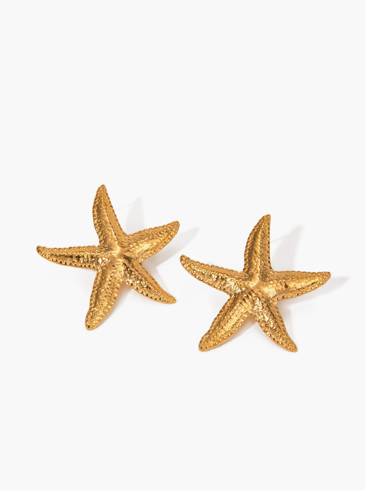 Gold Starfish Stud Earrings for Women, Ocean Beach Jewelry