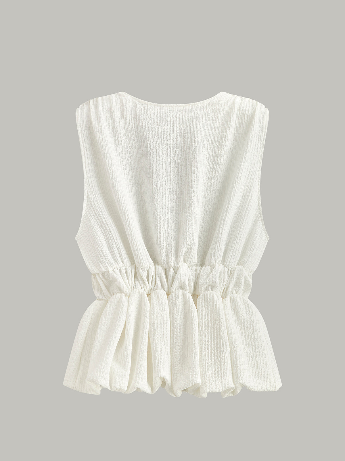 V-Neck Gathered Waist Bow-Detail Top for Women with Elegant Style