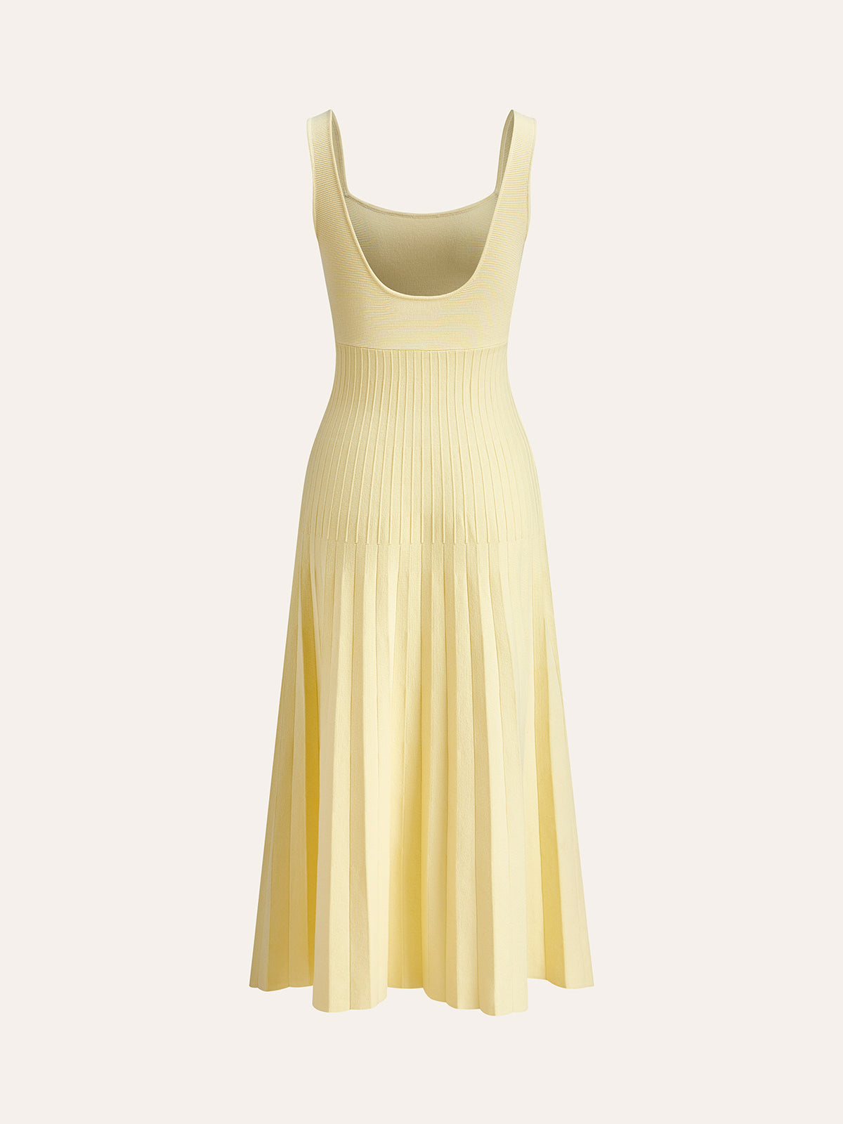 Square-Neck Ribbed Knit Dress for Women, Casual Stretch Fit