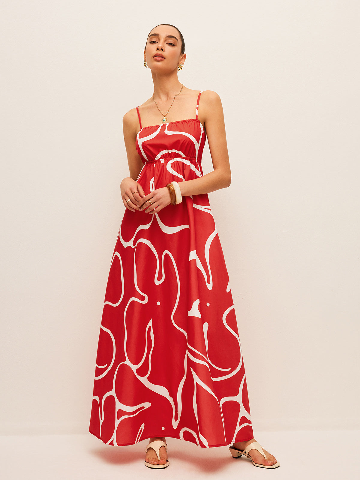 Printed Back Tie Detail Dress with Elegant Floral Pattern