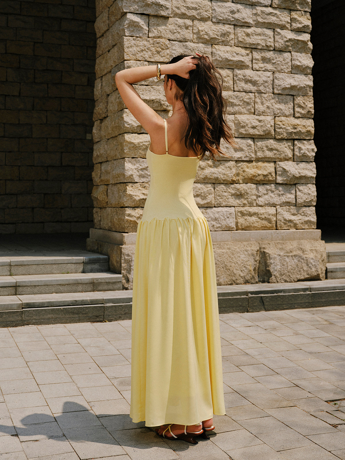 Pleated Hem Cami Sweater Dress with Belt Detail for Women
